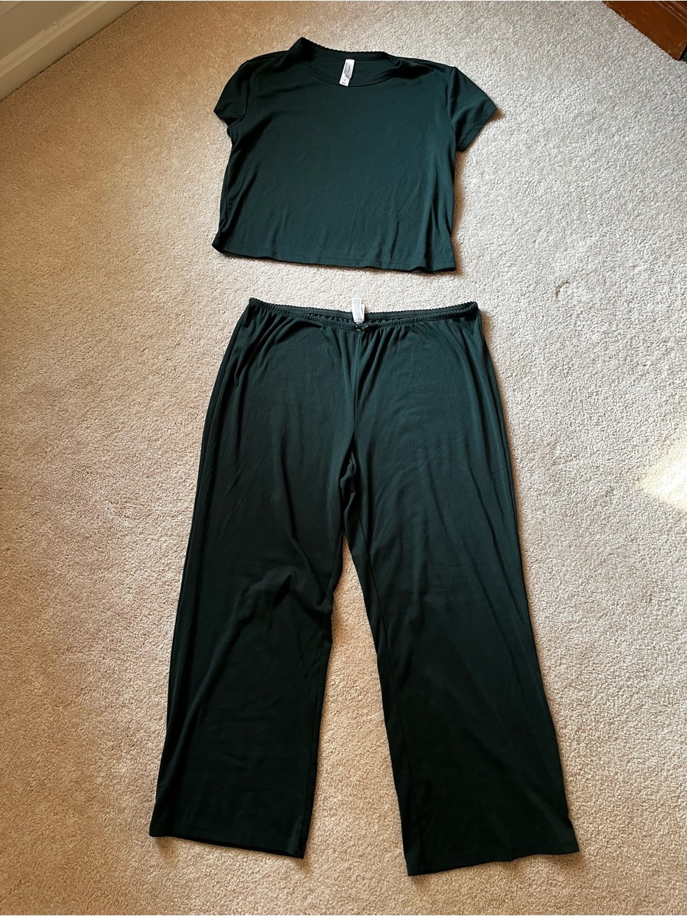 Auden Dark Green Two-Piece Lounge Pajama Set